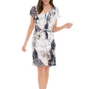 The Limited Abstract Design Tie waist short dress